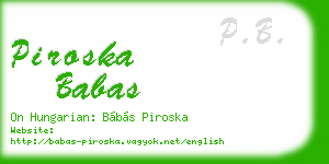piroska babas business card