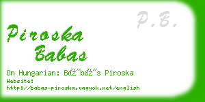 piroska babas business card